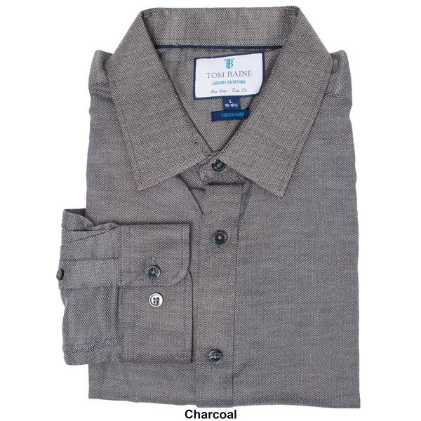 Mens Tom Baine Slim Fit Textured Herringbone Dress Shirt alternate view