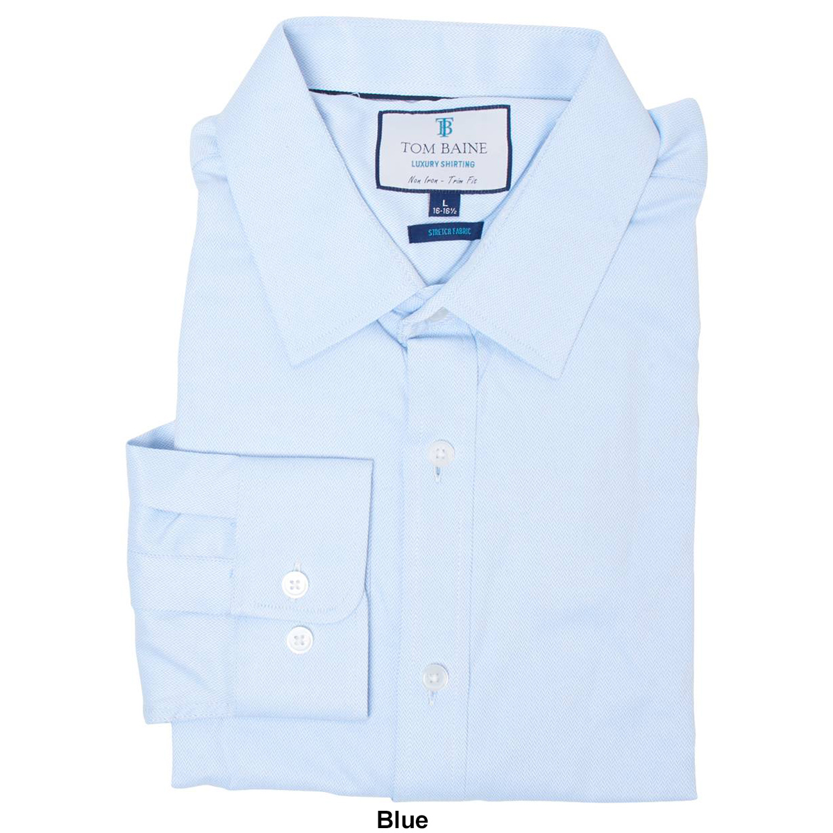 Mens Tom Baine Slim Fit Textured Herringbone Dress Shirt