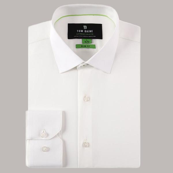 Mens Tom Baine Slim Fit Jacquard Dress Shirt - Yellow