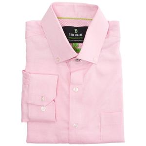 Mens Tom Baine Slim Fit Textured Dress Shirt - Pink