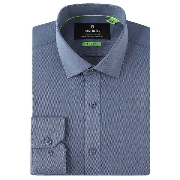 Mens Tom Baine Slim Fit Performance Dress Shirt - Blue