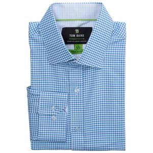 Mens Tom Baine Regular Fit Performance Dress Shirt - Blue Plaid