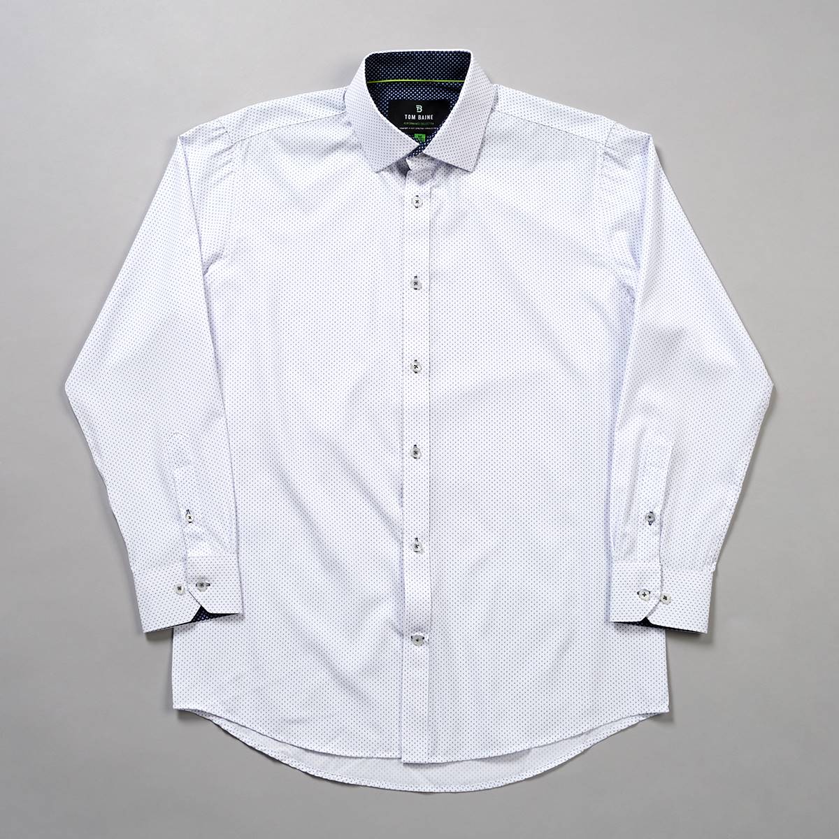 Mens Tom Baine Regular Fit Diamond Geometric Dress Shirt - White