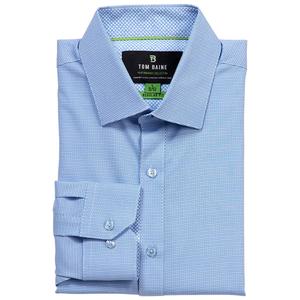 Mens Tom Baine Regular Fit Geo Long Sleeve Dress Shirt - Blue