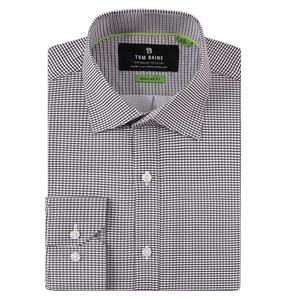 Mens Tom Baine Regular Fit Performance Dress Shirt - Black Plaid