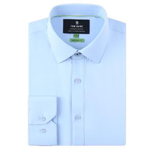 Mens Tom Baine Regular Fit Solid Blue Dress Shirt - Blue alternate view