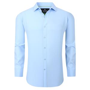 Mens Tom Baine Regular Fit Solid Blue Dress Shirt - Blue