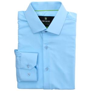 Mens Tom Baine Regular Fit Textured Dress Shirt - Light Blue