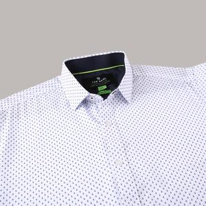 Mens Tom Baine Short Sleeve Slim Fit Anchor Dress Shirt - White alternate view