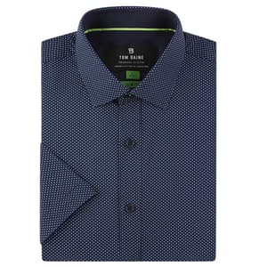 dress shirts for men tellico village Navy dress shirt with white dots