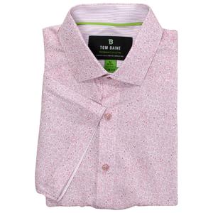 Mens Tom Baine Slim Fit Short Sleeve Dress Shirt - Rose Floral