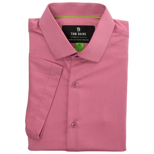 Mens Tom Baine Regular Fit Short Sleeve Dress Shirt - Rose