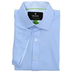 Mens Tom Baine Regular Fit Short Sleeve Dress Shirt - Blue Fancy