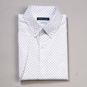Mens Preswick & Moore(R) Regular Fit Short Sleeve Dot Dress Shirt