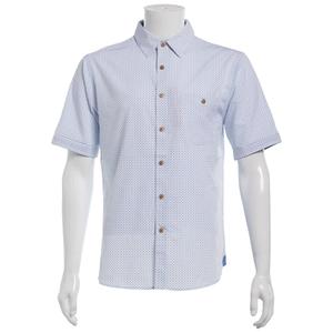 Mens Campia Short Sleeve Poly Spandex Button Down Shirt - Blue