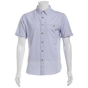Mens Campia Short Sleeve Geometric Button Down Shirt - Blue