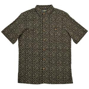 Mens Campia Short Sleeve Geometric Button Down Shirt - Black