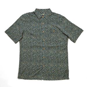 Mens Campia Short Sleeve Geometric Button Down Shirt - Blue