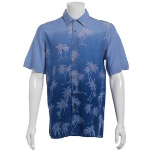 Mens Campia Short Sleeve Rayon Spandex Button Down Shirt - Blue alternate view