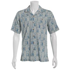 Mens Campia Short Sleeve Rayon Spandex Button Down Shirt - Aqua alternate view