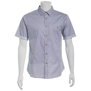 Mens Campia Short Sleeve Cotton Spandex Button Down Shirt-Indigo
