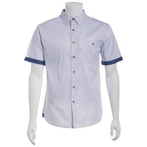 Mens Campia Short Sleeve Cotton Spandex Button Down Shirt - Copen alternate view