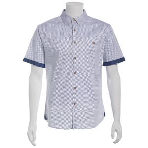 Mens Campia Short Sleeve Cotton Spandex Button Down Shirt - Royal alternate view