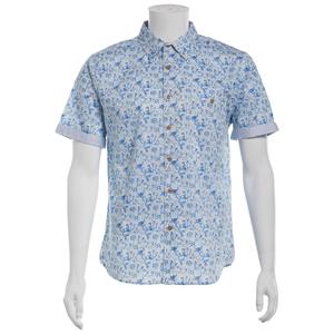 Mens Campia Short Sleeve Cotton Spandex Button Down Shirt - Blue alternate view