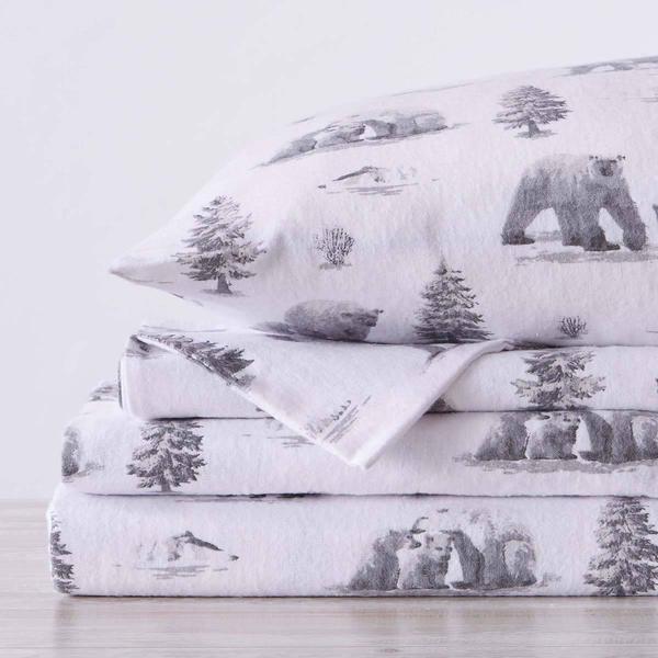 Freshfolds Premium Cotton Flannel Polar Bears 4pc. Sheet Set