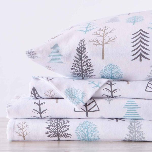 Freshfolds Premium Cotton Flannel Winter Forest 4pc. Sheet Set