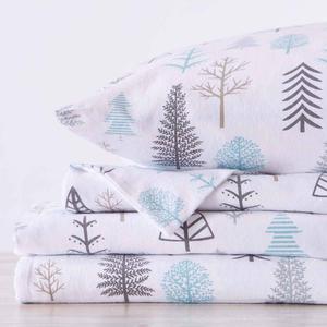 Freshfolds Premium Cotton Flannel Winter Forest 4pc. Sheet Set