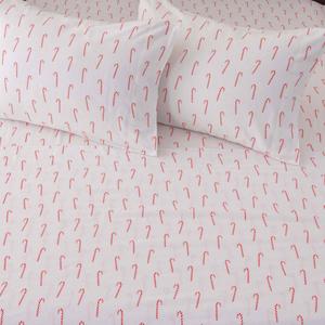 Freshfolds Premium Cotton Candy Cane Winter Bed Sheet Set alternate view