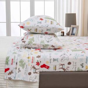 Freshfolds Cotton Holiday Time 4pc. Flannel Sheet Set alternate view