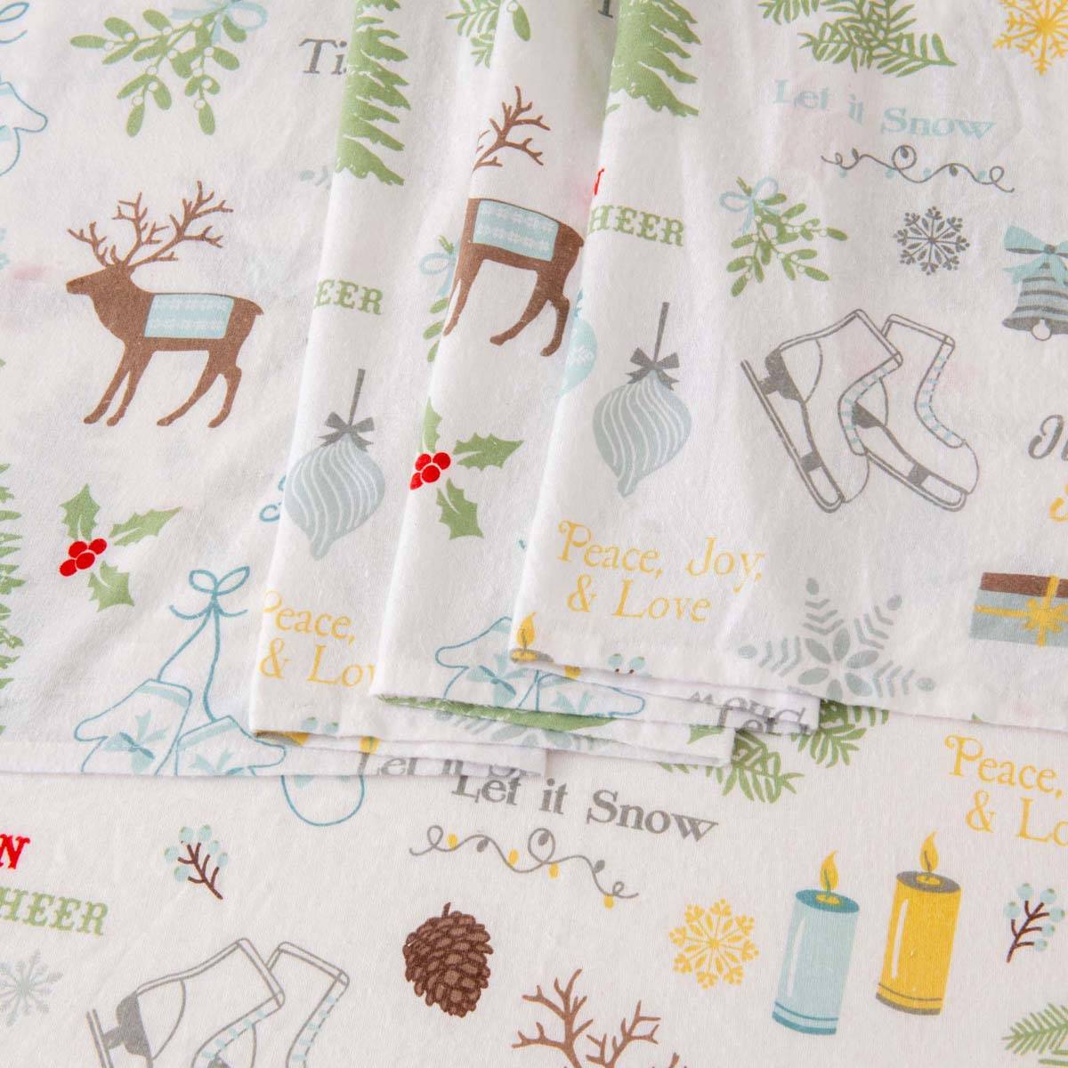 Freshfolds Cotton Holiday Time 4pc. Flannel Sheet Set