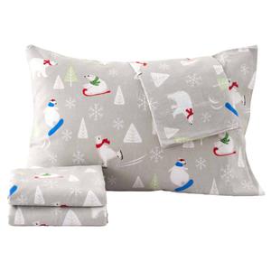 Freshfolds Cotton Polar Bears Winter 4pc. Flannel Sheet Set