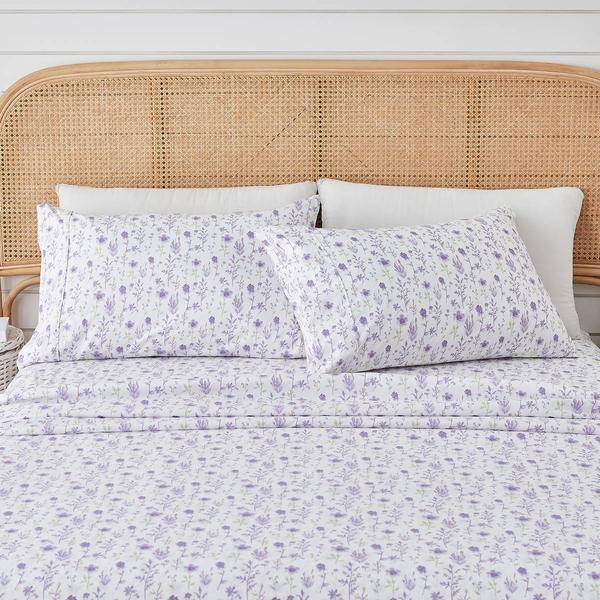 FreshFolds Delia Premium Lavender Floral Microfiber Sheet Set alternate view