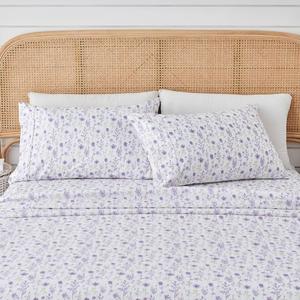 FreshFolds Delia Premium Lavender Floral Microfiber Sheet Set alternate view