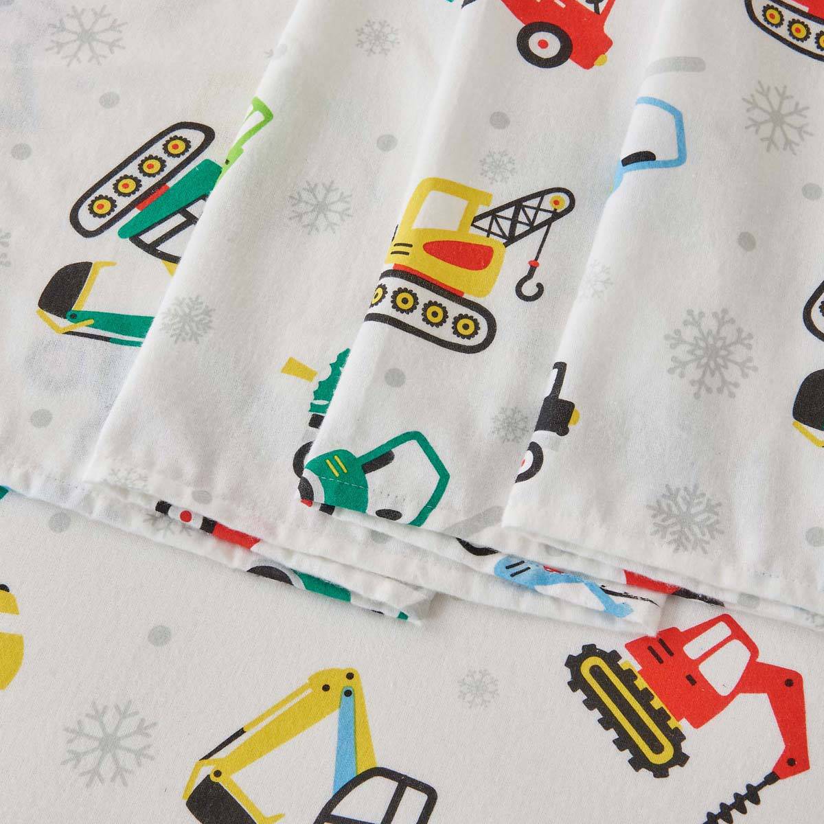 Freshfolds Cotton Christmas Toy Trucks 4pc. Flannel Sheet Set