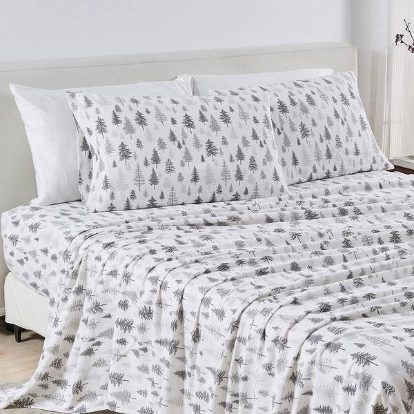 Freshfolds Cotton Truckee Winter 4pc. Flannel Sheet Set