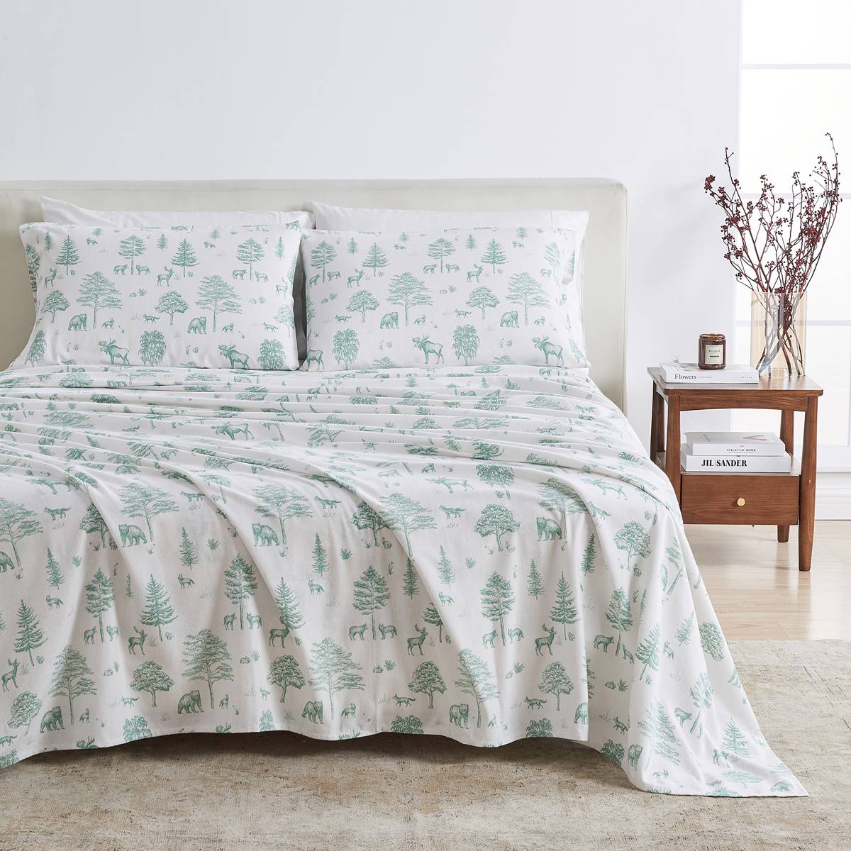 Freshfolds Cotton Wild Acres Winter 4pc. Flannel Sheet Set