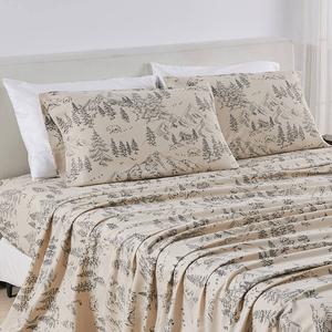 Freshfolds Cotton Bear Mountain Winter 4pc. Flannel Sheet Set alternate view