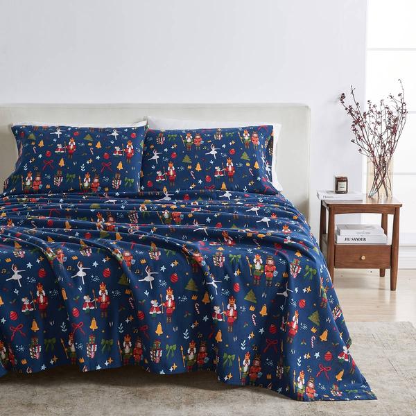 Freshfolds Cotton Happy Hillside Holiday 4pc. Flannel Sheet Set alternate view