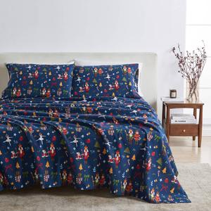 Freshfolds Cotton Happy Hillside Holiday 4pc. Flannel Sheet Set alternate view