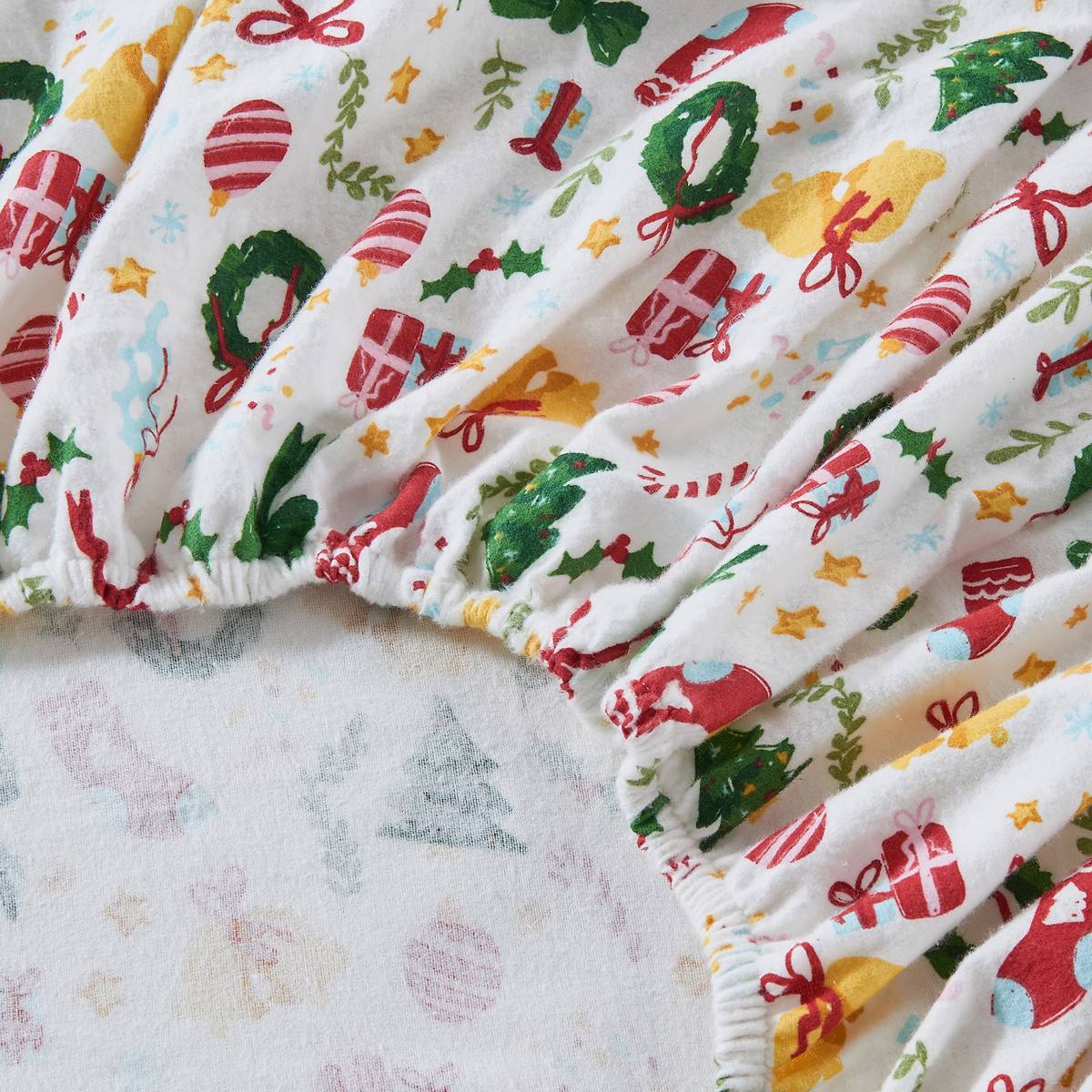 Freshfolds Cotton Holiday Festivities 4pc. Flannel Sheet Set