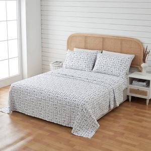FreshFolds Newport Nautical Anchor Microfiber Sheet Set