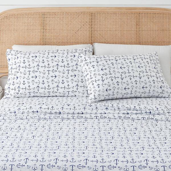 FreshFolds Newport Nautical Anchor Microfiber Sheet Set alternate view