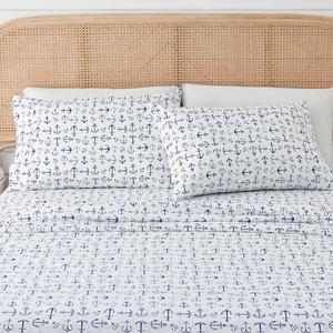 FreshFolds Newport Nautical Anchor Microfiber Sheet Set alternate view