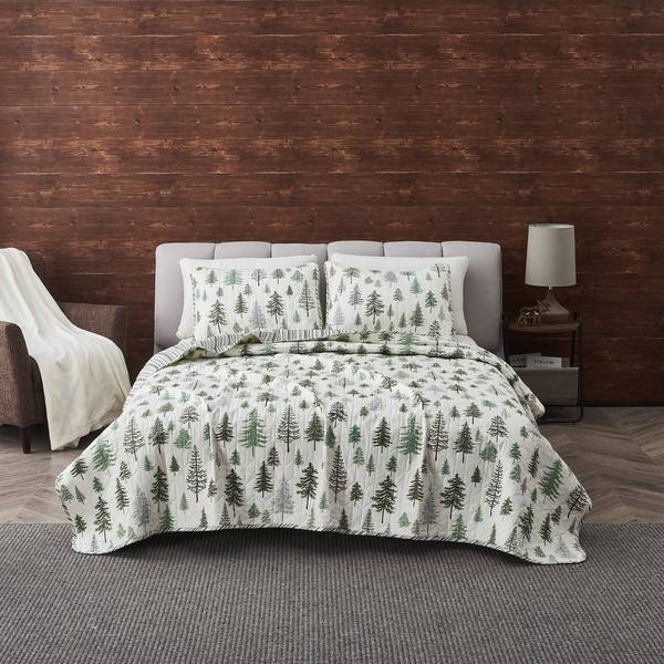 FreshFolds 3pc. Forest Reversible Microfiber Quilt Set