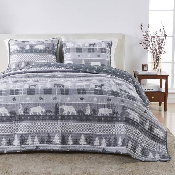 FreshFolds Matthew 3pc. Reversible Rustic Landscape Quilt Set