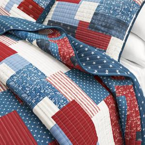 FreshFolds Lowel 3pc. Reversible Patchwork Quilt Set alternate view